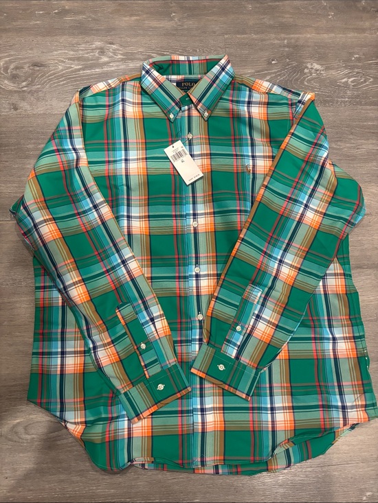 Polo Ralph Lauren Other - Polo by Ralph Lauren Green and Orange Plaid Button-Down Shirt